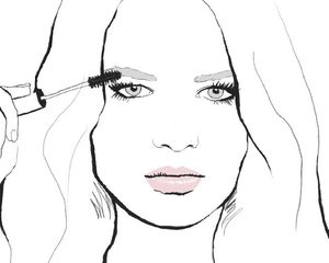 illustration of woman applying makeup