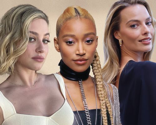 celebrities wearing linen blonde hair