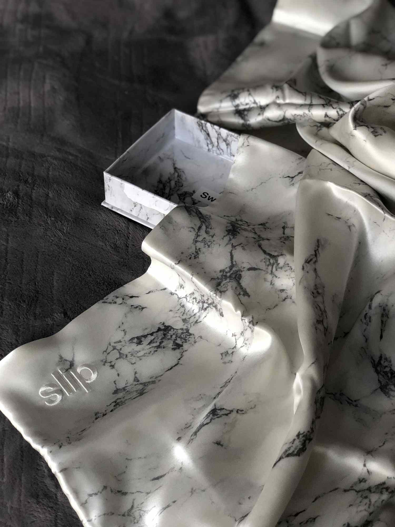 slip silk pillowcase in marble