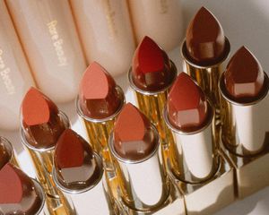 Ten Rare Beauty lipsticks in various colors