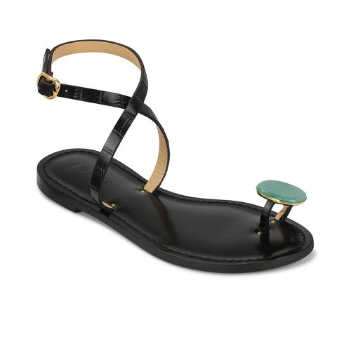 Amanu Studio The Kigali sandals in black croc