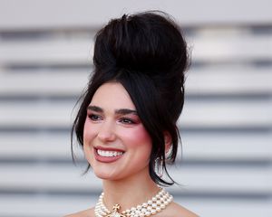 Dua Lipa wears a beehive hairstyle