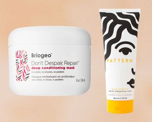 Three of the best deep conditioners for natural hair on a tan background