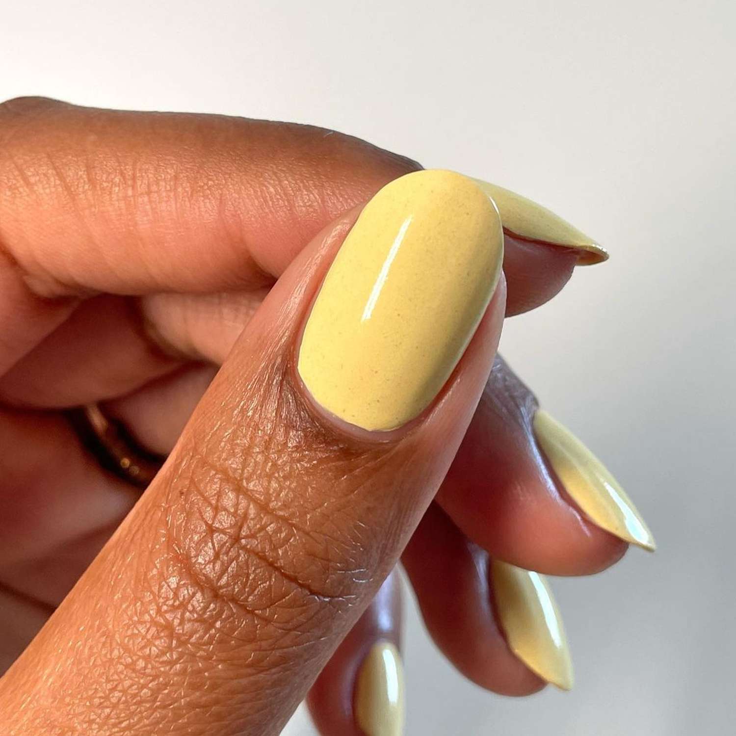 Solid buttercream yellow manicure