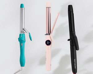 collage of popular curling irons for thick hair