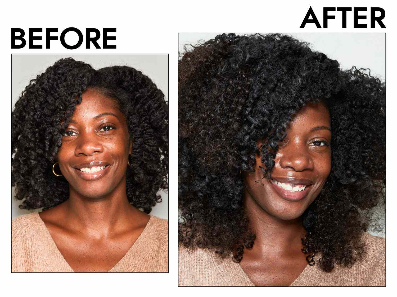 Before and after ONYC Tight Kinky Curl Before and After 