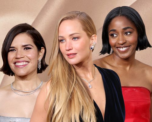 America Ferrera, Ayo Edebiri, and Jennifer Lawrence at the 2024 Golden Globes