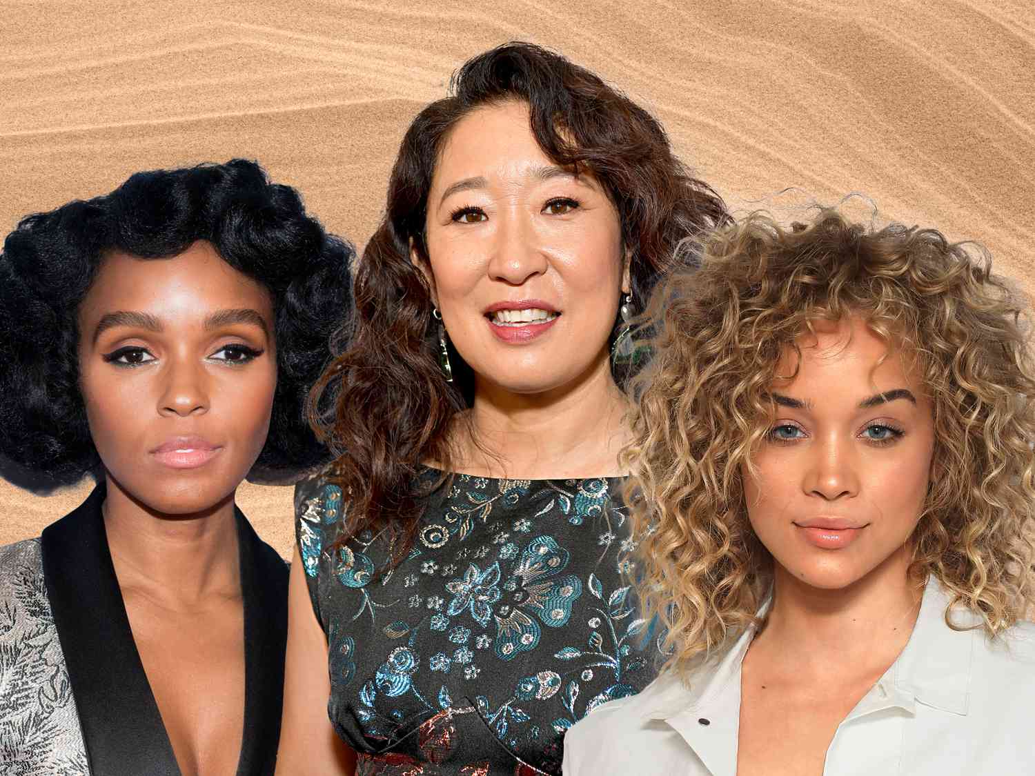 Janelle Monae, Sandra Oh, and Jasmine Sanders with Curly Bangs