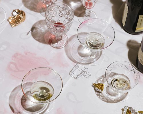 drinking glasses on table