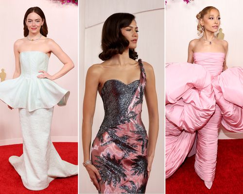 Emma Stone, Zendaya, and Ariana Grande's fashion at the Oscars 2024 red carpet