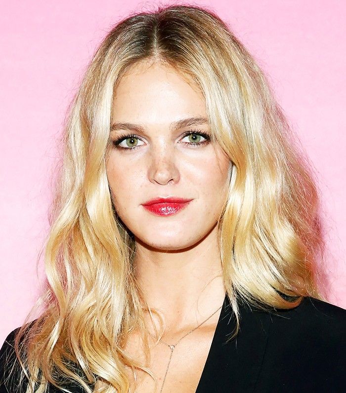 erin heatherton with a glossy red lip