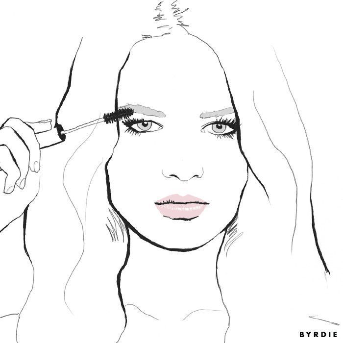 illustration of woman applying makeup