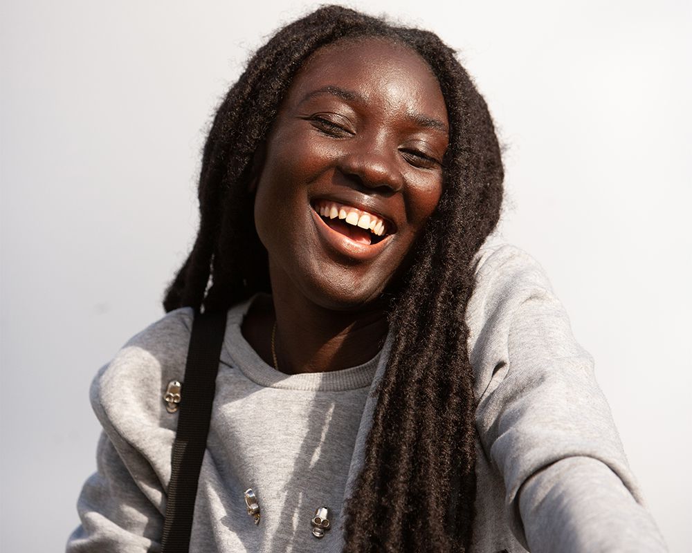 Woman with natural locs