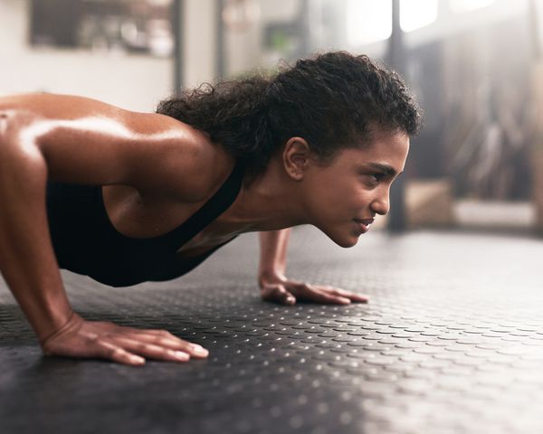 woman doing a pushup