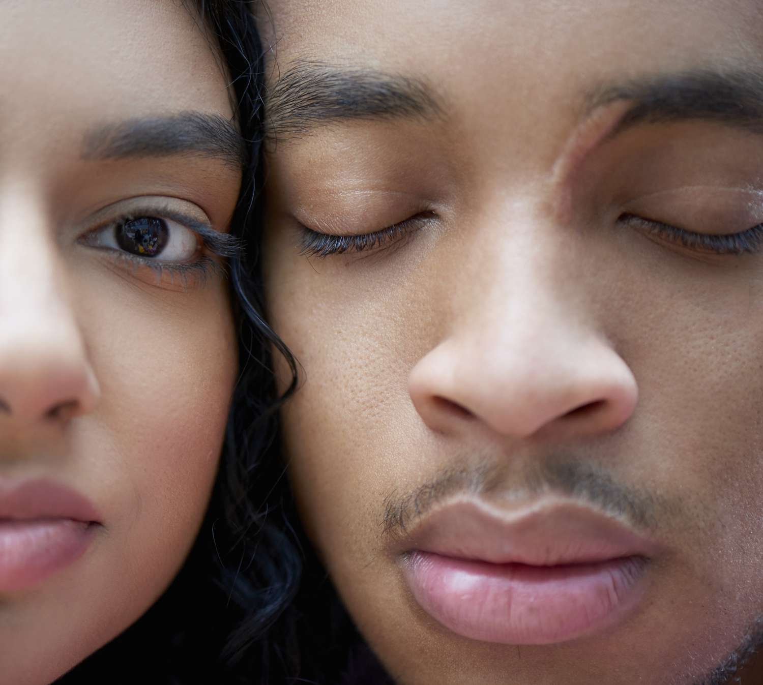 closeup of young couple