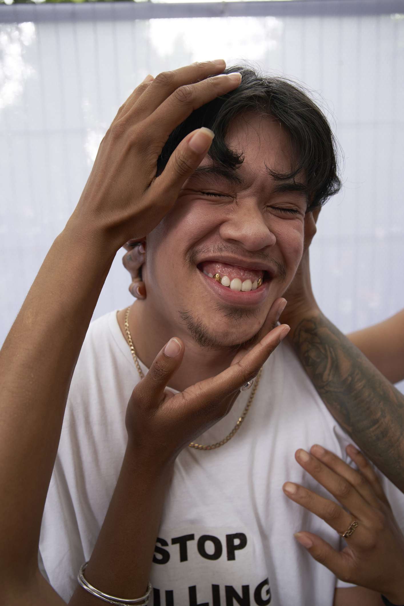 smiling happy young person with support