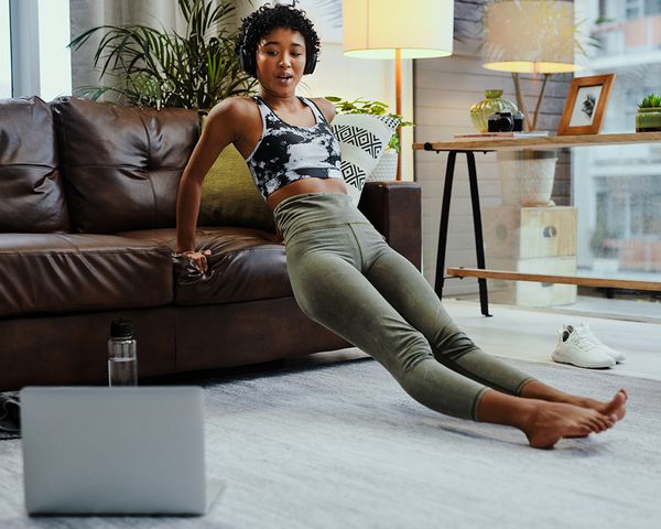 person doing workout at home