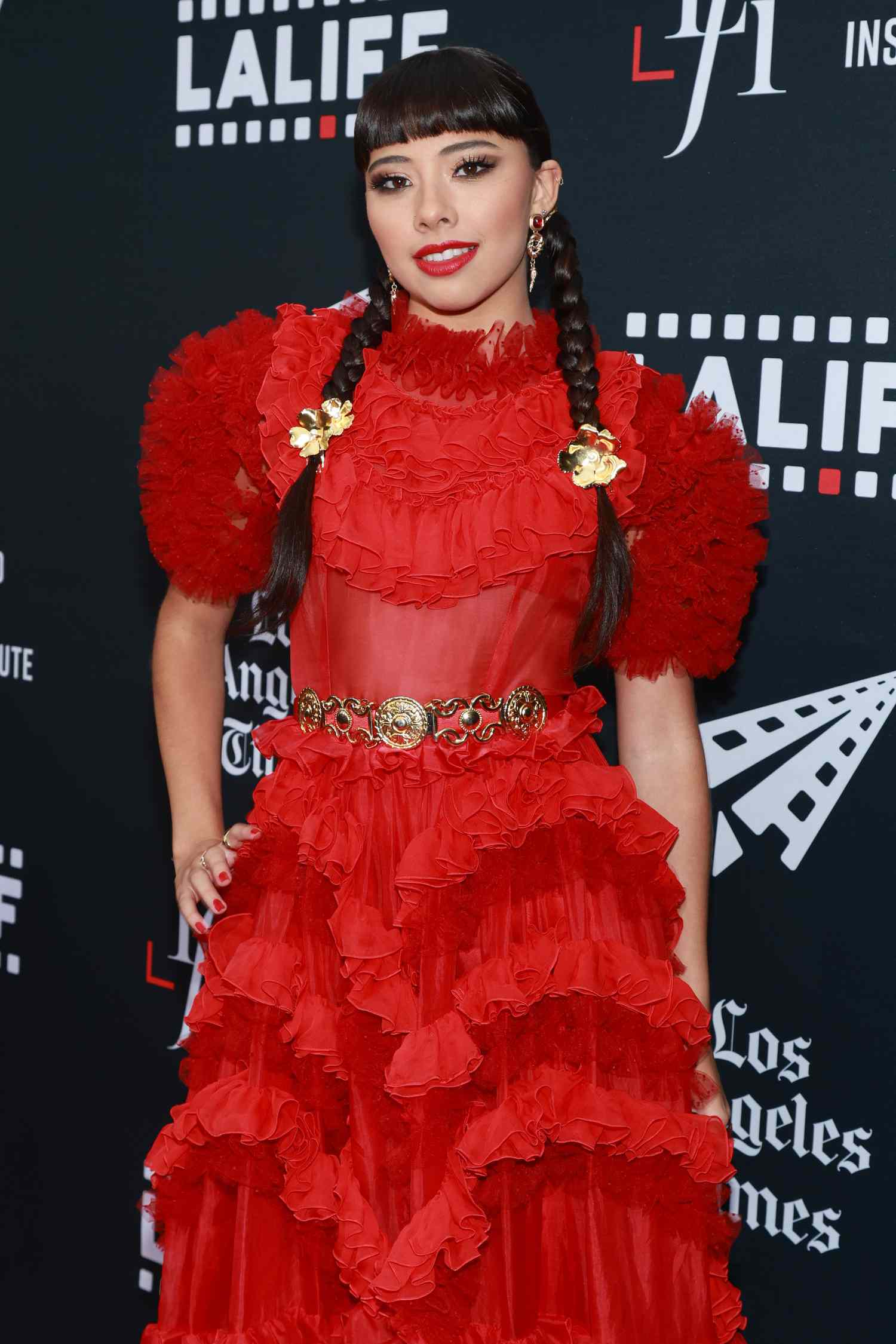 Xochitl Gomez wearing pigtail braids