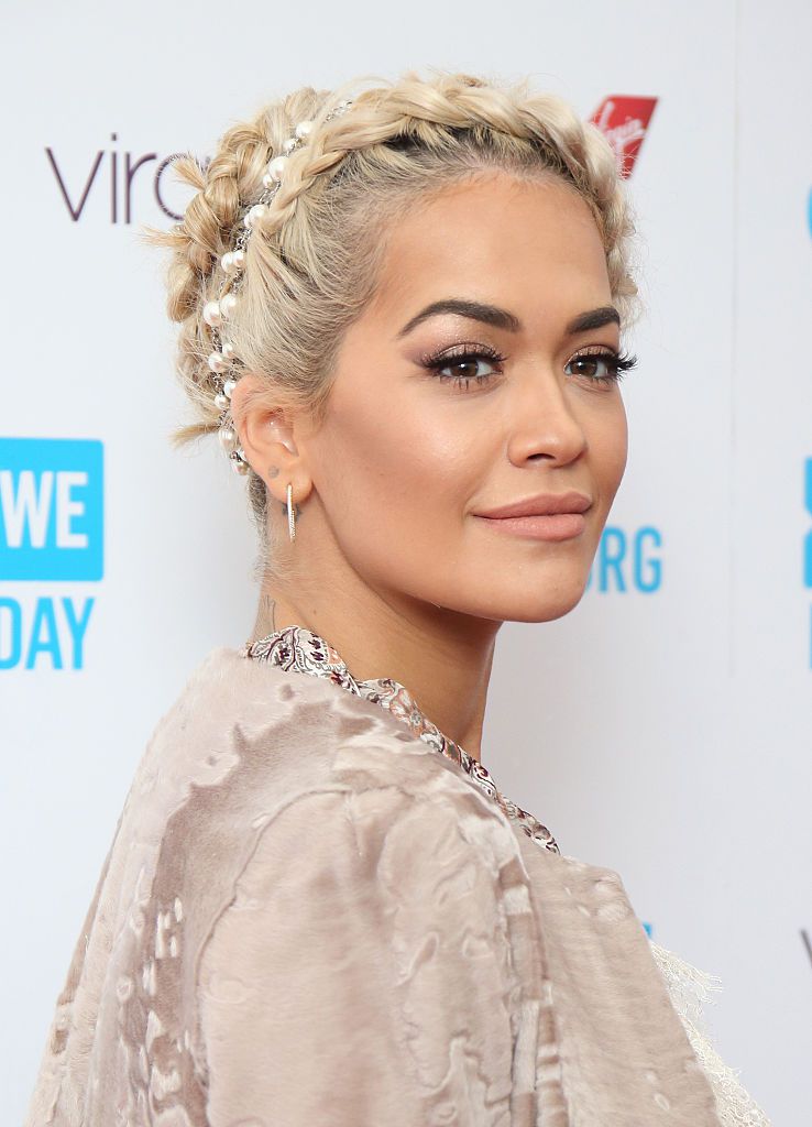 Rita Ora crown braid