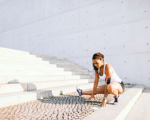 Woman doing stretching.