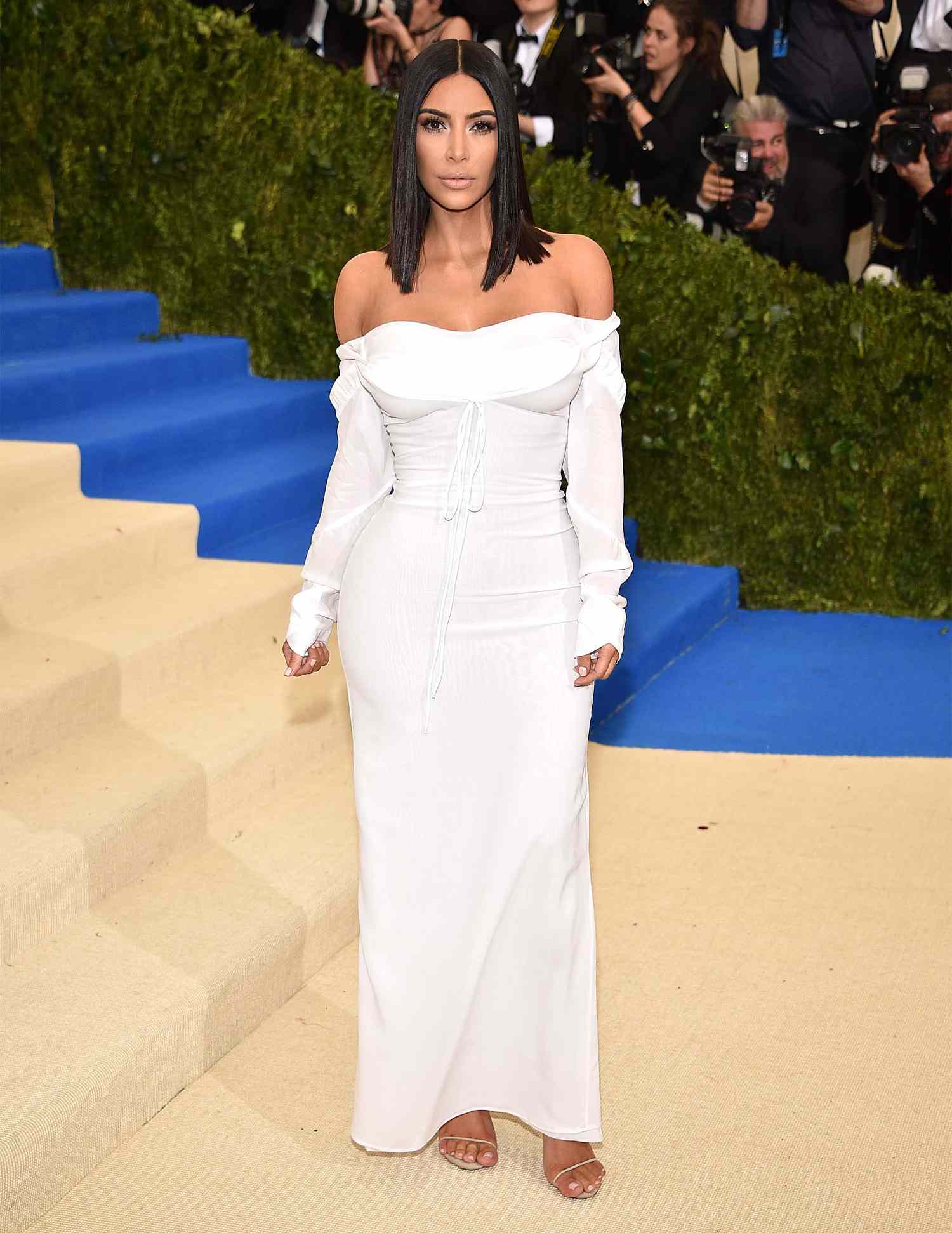 Kim Kardashian wearing a white Vivienne Westwood gown at the 2017 Met Gala