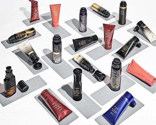 Collage of Oribe products on a white background