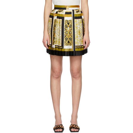 Multicolor Silk Barocco Mosaic Miniskirt