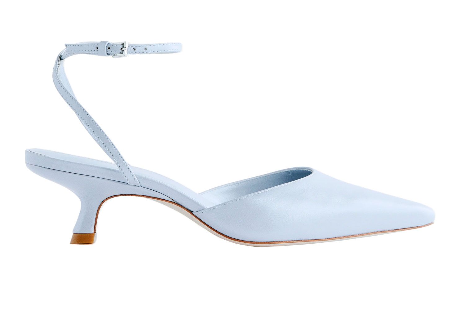 Reformation Wade Kitten Heel in Pearlized Mineral