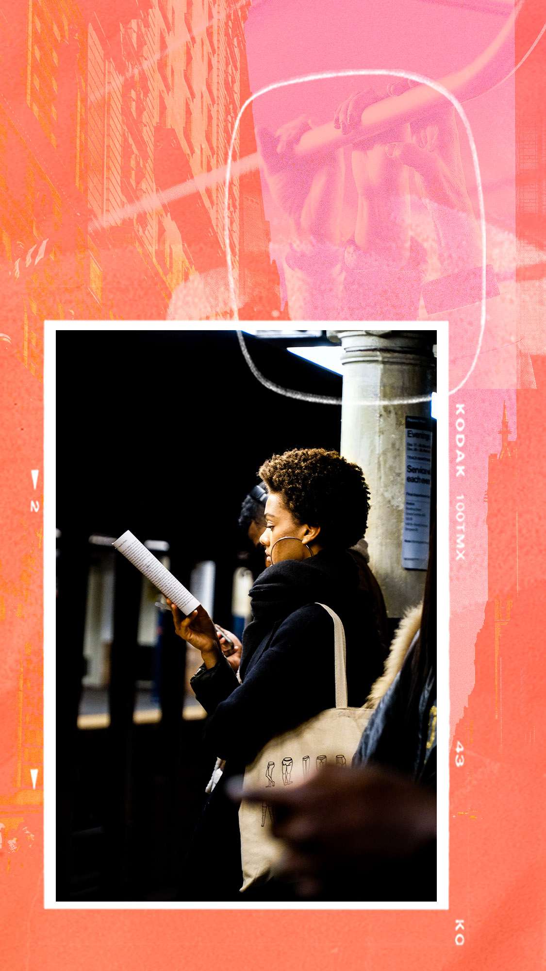 Woman on subway platform