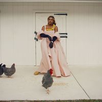 Serena Williams Pink Dress Black Gloves Chickens Farm