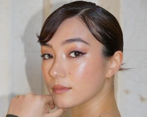 Close up of actor Natasha Liu Bordizzo with soft glam makeup