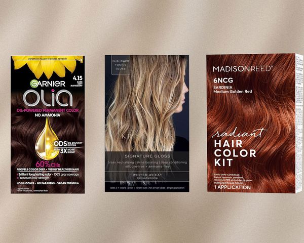 Three different boxes of drugstore hair dyes