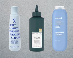 Three bottles of sulfate-free drugstore shampoos