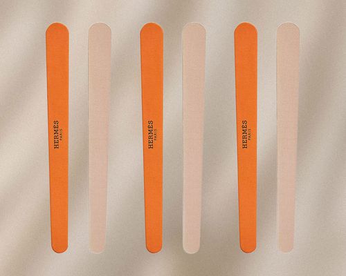 a collage of the best nail files on a tan background