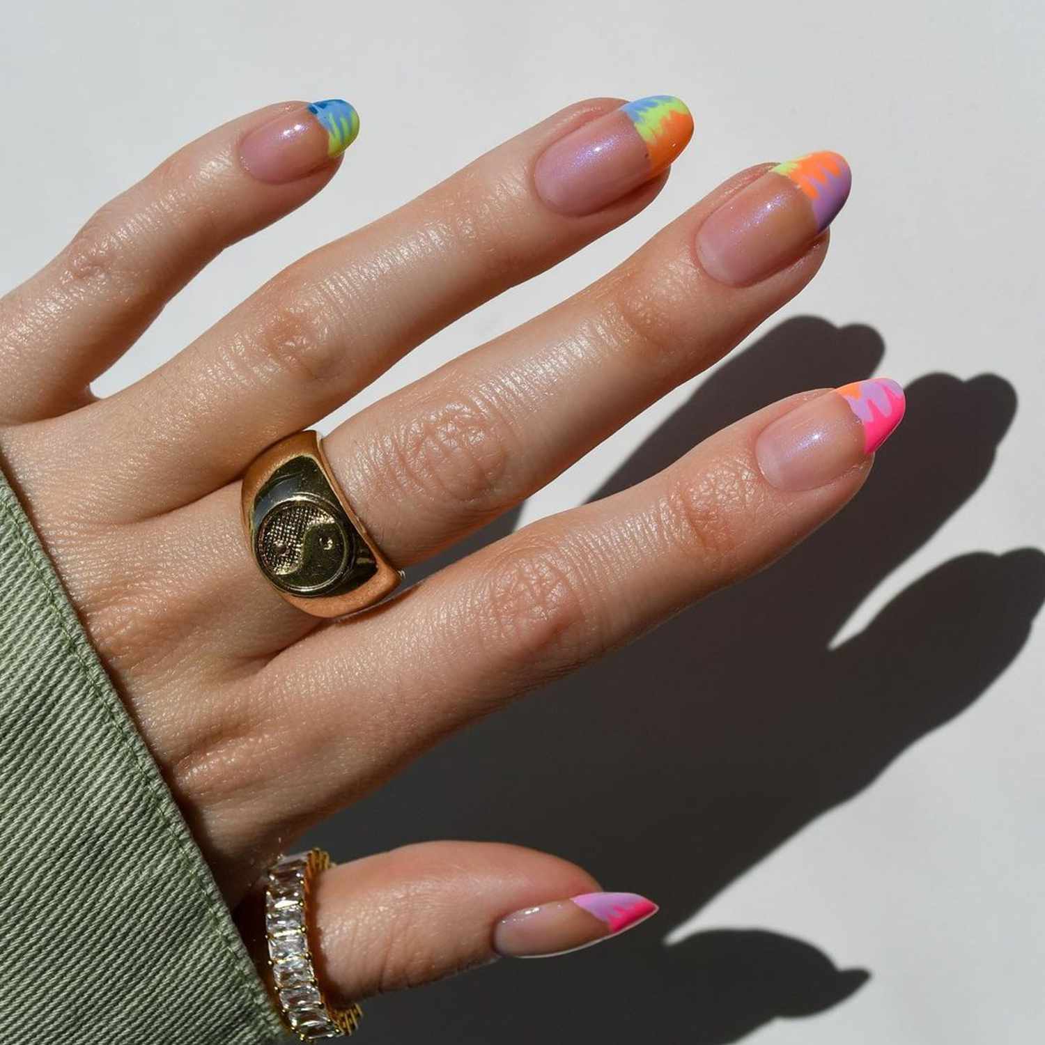 Tie Dye French Tips - Byrdie Tie Dye Nails 