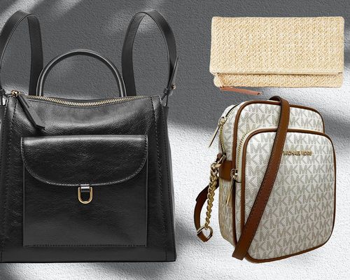 Collage of the best handbags on Amazon on a gray background