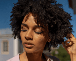 woman with coily hair