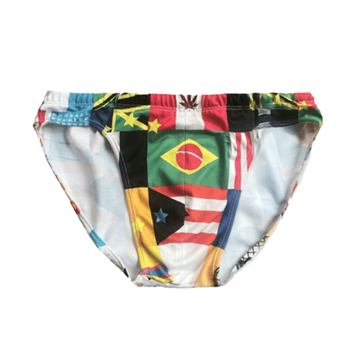 Barragan Worldwide Speedo in multicolored flag design