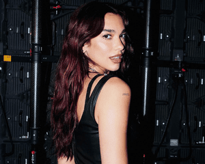 Dua Lipa wearing black