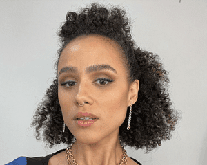 The actress Nathalie Emmanuel with curly hair