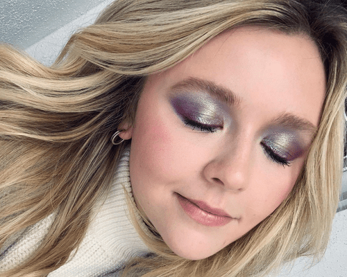 woman with purple eyeshadow on hooded eye shape