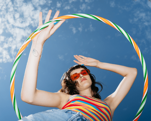 woman holding hula hoop