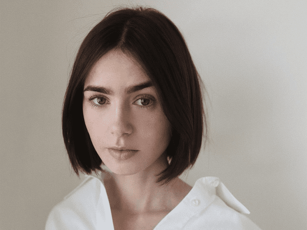 Lily Collins with a bob
