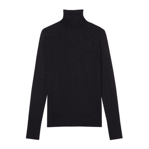 M.M.LaFleur The Elizabeth Turtleneck in black silk jersey