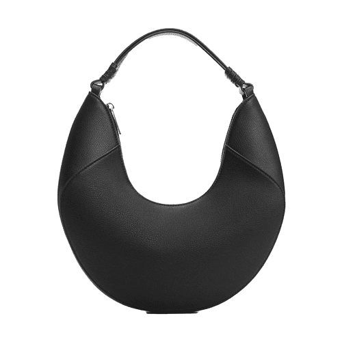 Mango Leather-Effect Shoulder Bag in black