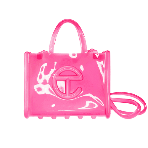 Melissa x Telfar Medium Jelly Shopper bag in clear pink