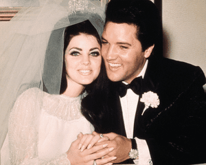 Priscilla and Elvis Presley wedding photo