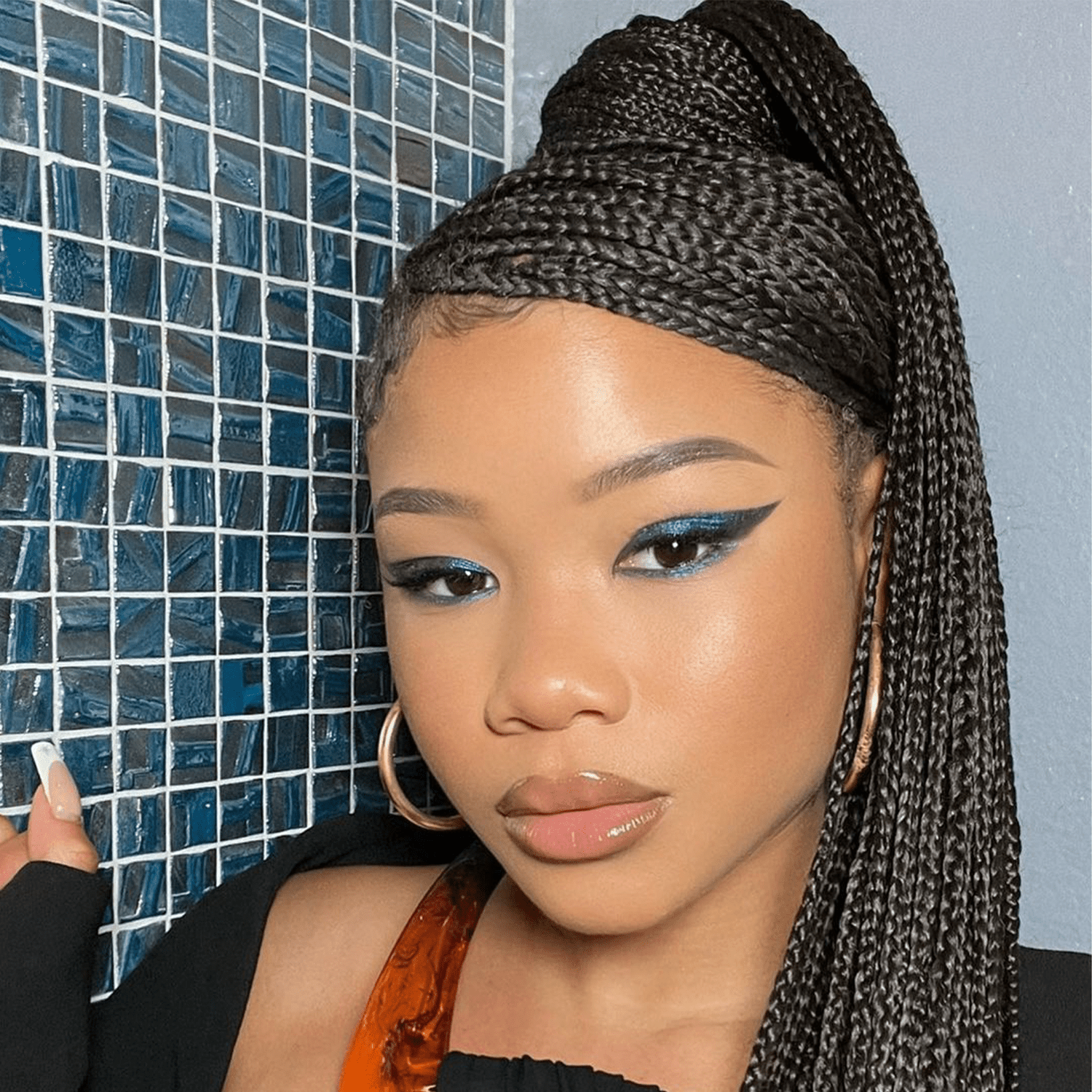 storm reid wearing knotless braids