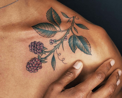 Colorful berry tattoo 