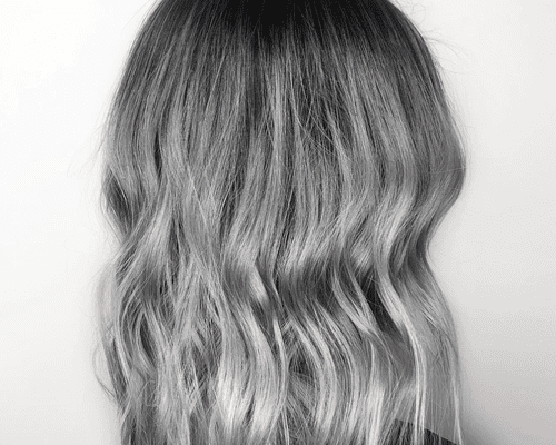 titanium hair color with beachy waves